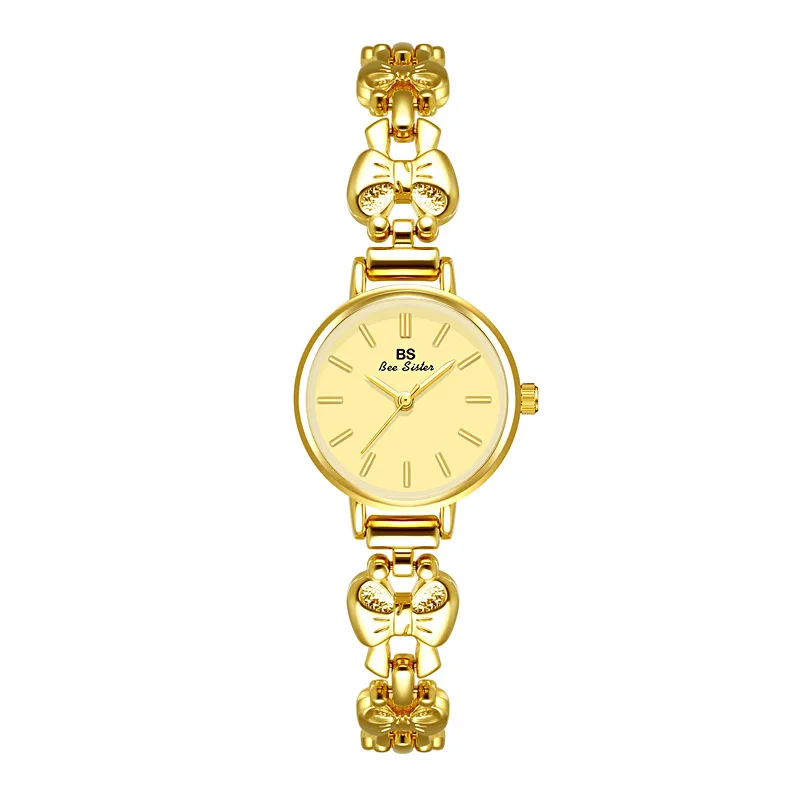 Reloj de cuarzo elegante resistente al agua para mujer, reloj de pulsera clásico de lujo con mariposa de oro rosa y banda de acero inoxidable para mujer