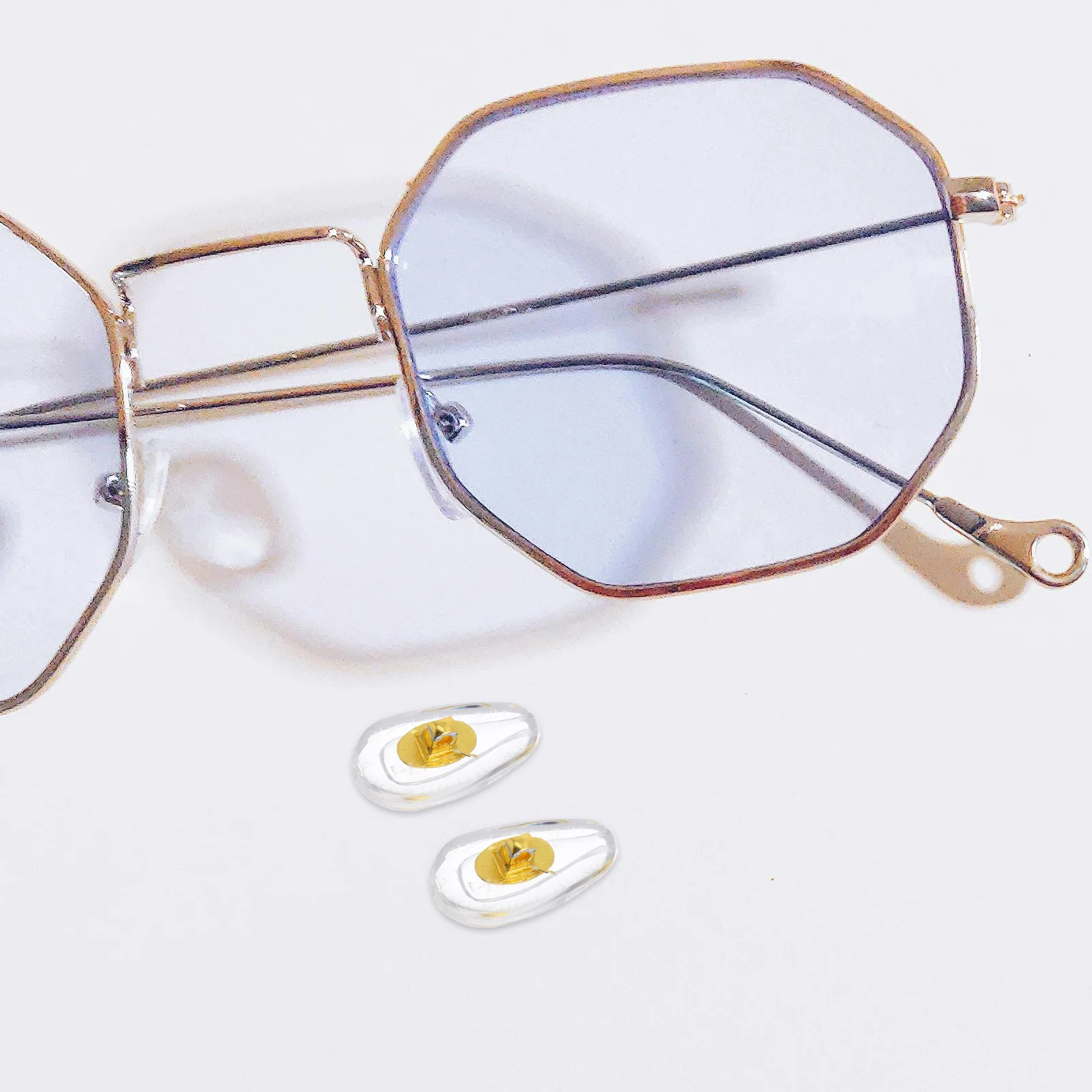 

6Pairs Comfortable Silicone Nose Pads Eyeglass Replacement with Metal Core Anti-Slip Air Bag Color Stylish and