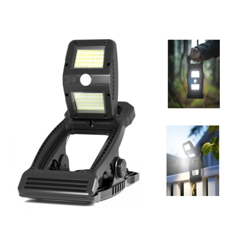Solar rotatable clip light, outdoor courtyard portable super bright human body induction light, garden wall light