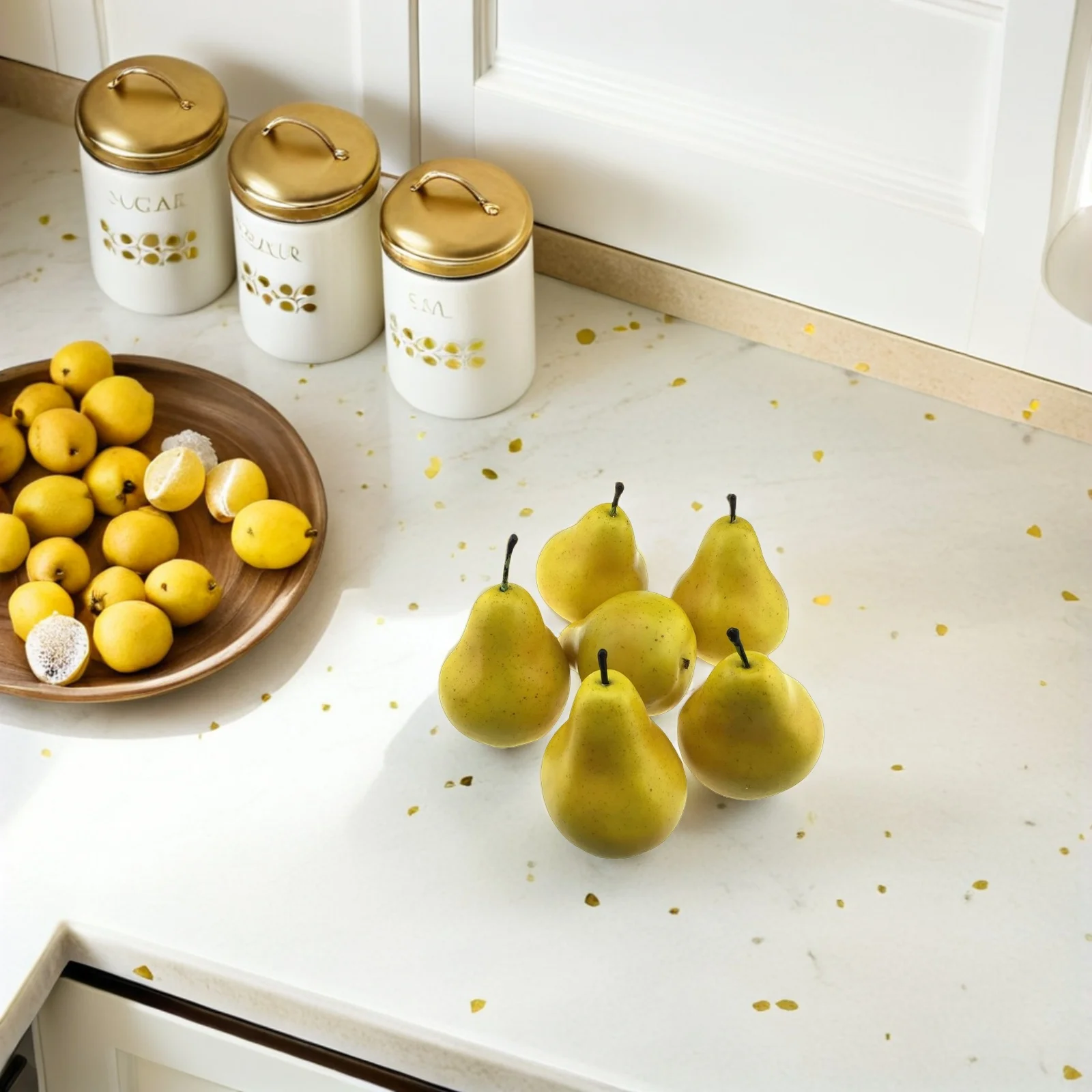 

6Pcs Artificial Pear Decoration Exquisite Craftsmanship Realistic Fruits Home Decor Photography Props Simulation Pear Decors