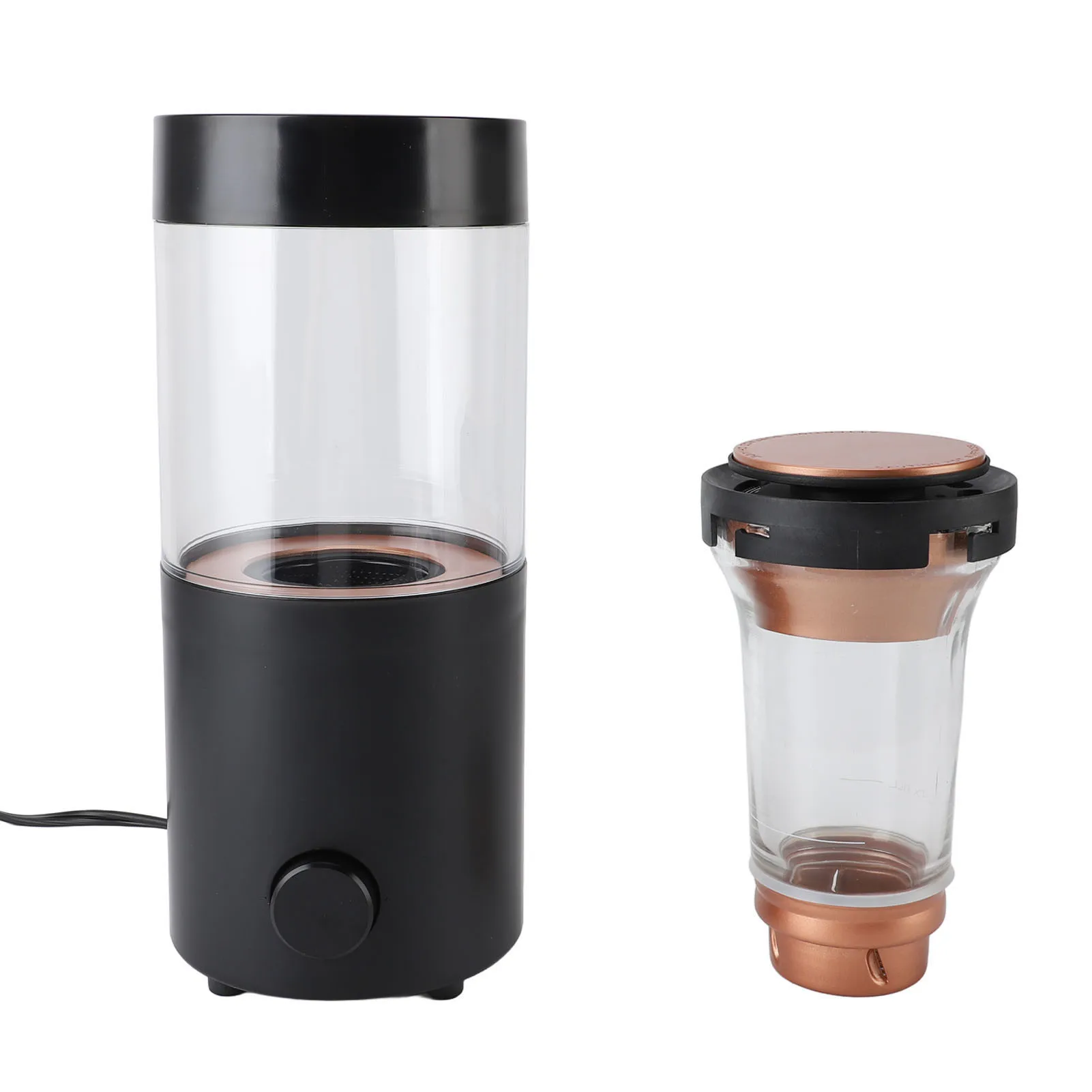 آلة تحميص حبوب القهوة الأوتوماتيكية مع مؤقت ، الفولاذ المقاوم للصدأ ، الزجاج الشفاف ، المنزل ، من جميع أنواع القهوة