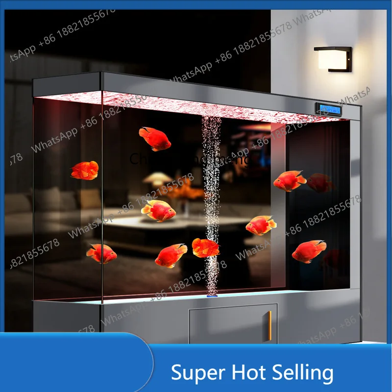 

аквариум, гостиная, большой аквариум из ультрабелого стекла, умный аквариум для золотых рыбок, циркуляционная фильтрация, без изменения воды