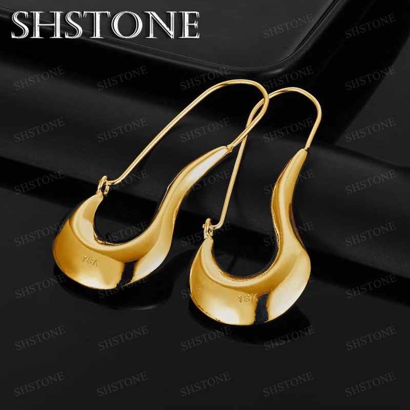 

Hot 18k Gold Hook Earrings Women Party Engagement Wedding Banquet Fashion Trend Nice Jewelry Hoop Earring Gift Accessories