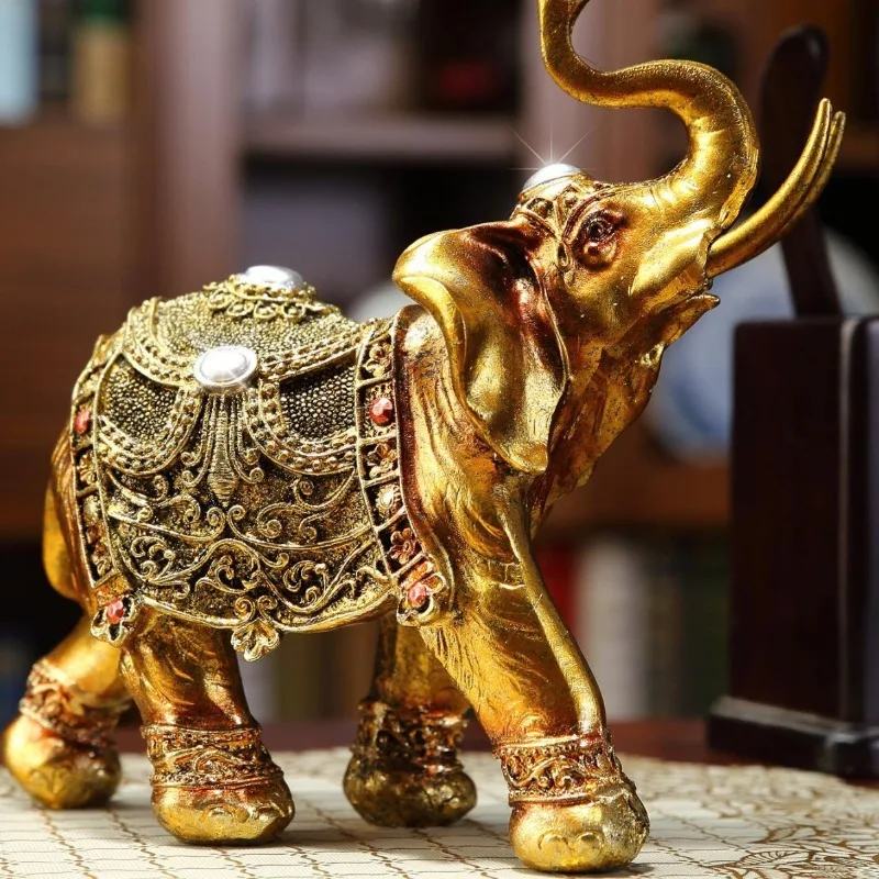 Resin Elephant Decorations, Unique Wedding Gifts and Home Decor for Living Rooms/bookshelves, Animal Statues