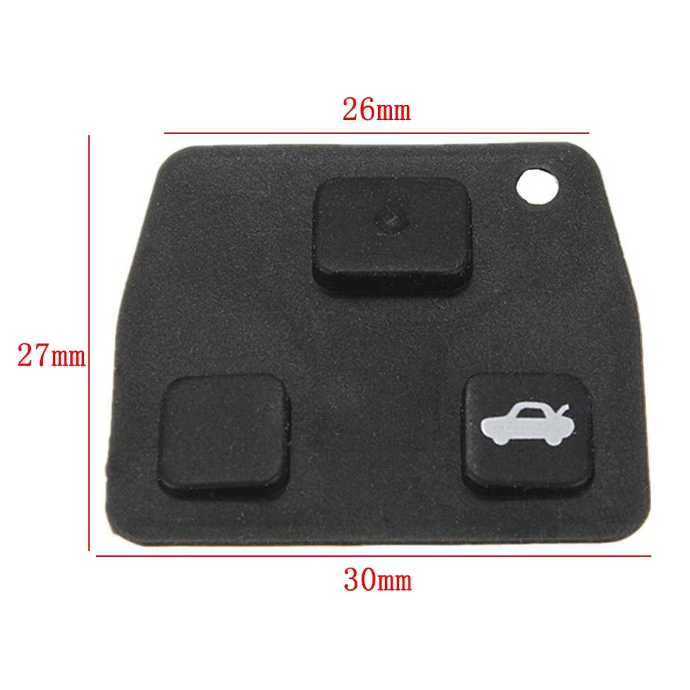 2/3 Button Silicone Car Remote Key Pad Black Rubber Keypad Replacement Fob Case Cover Shell For Toyota Avensis Camry Corolla