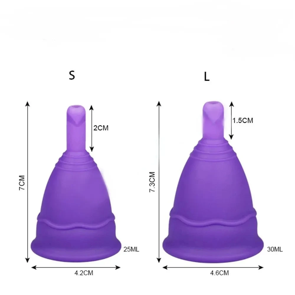 S/L Size Medical Silicone Women Menstrual Cup With Storage Bag Lady Period Discharge Valve Menstrual Cup Feminine Hygiene Cup