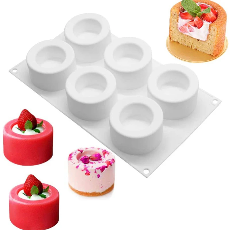 

6 Cavity Small Round Cup Candle Mold Dessert Pudding Mousse Cake Baking Utensils Home Decoration Candle Cup Baking Mold