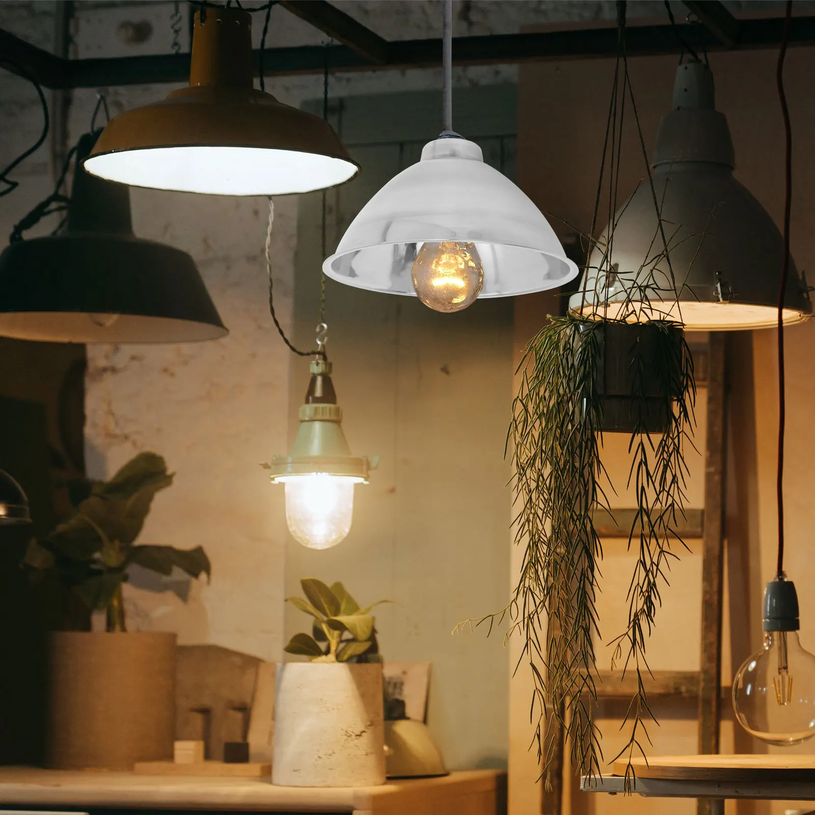 

Stainless Steel Lampshade Industrial Style Metal Ceiling Floor Cage Dome Light Shades Outdoor Garden Patio Decor Modern Pendant