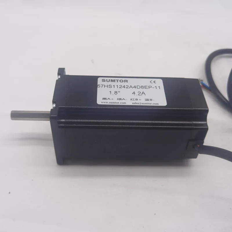 Motor paso a paso Nema23 bifásico 4 hilos 112mm 3Nm1.8 °   4.2A Longitud del eje 37 mm Diámetro del eje único 8 mm Motor híbrido de alto rendimiento