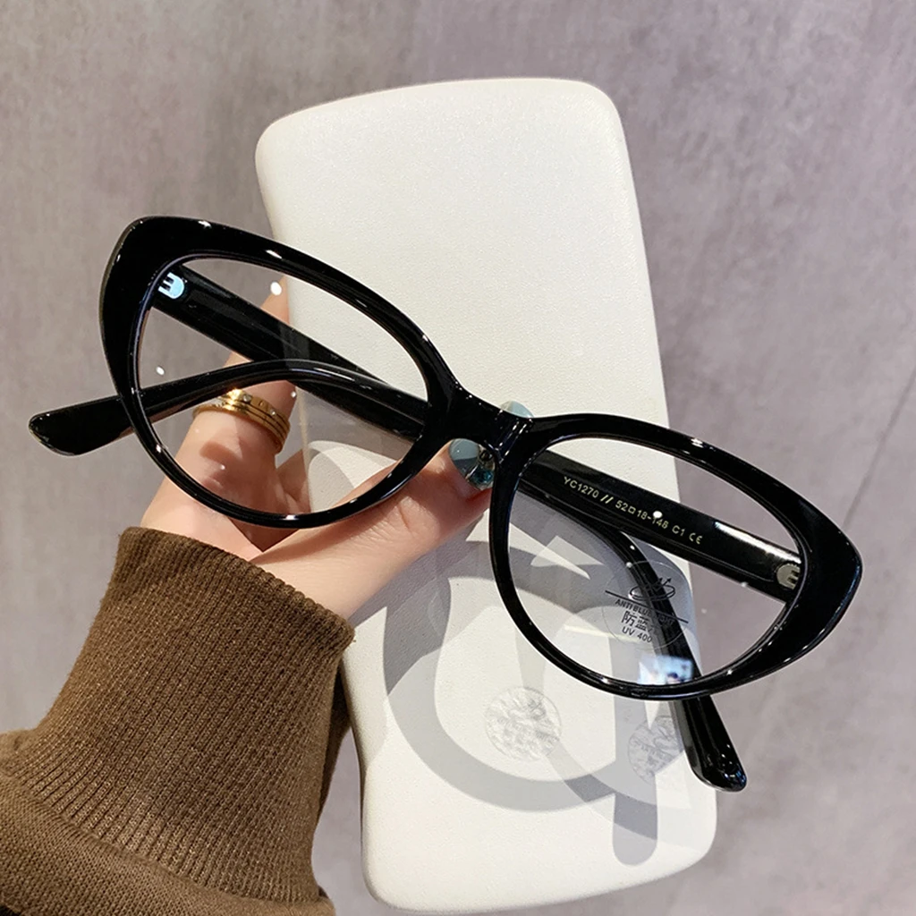 

New Women Cat Eyeglass Anti Blue Light Vintage Glasses Frame Myopia Eyeglasses Frame
