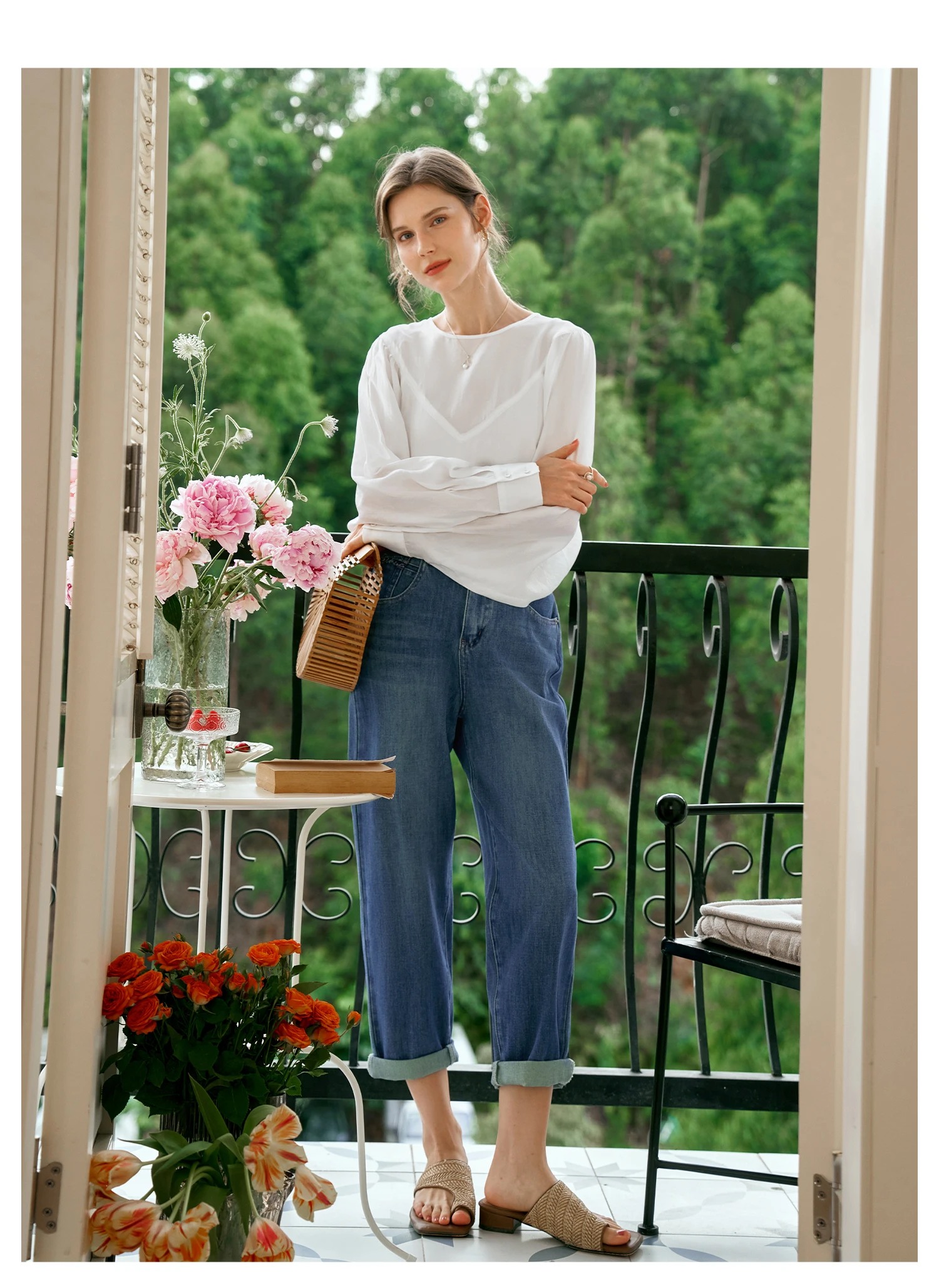 

OLrain Vintage Jean Woman 2025 Autumn Fashion Cotton High-waist Femlae Pencil Pant Ankle-Length Trouser Woman Clothes O24QA83358