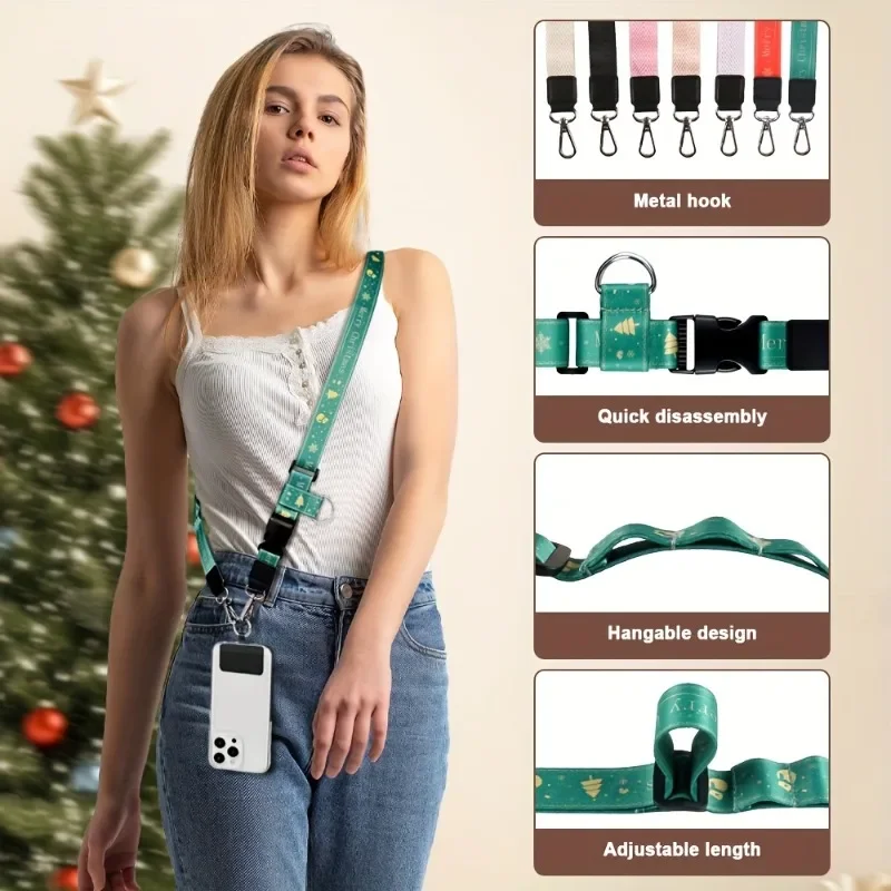 Christmas-style Nylon Bag Strap Women Solid Color Straps for Crossbody Messenger Shoulder Accessories Adjustable Handbag Straps
