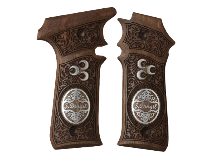 KSD Brand LLama 1911 Style Compatible Walnut Grips Floral