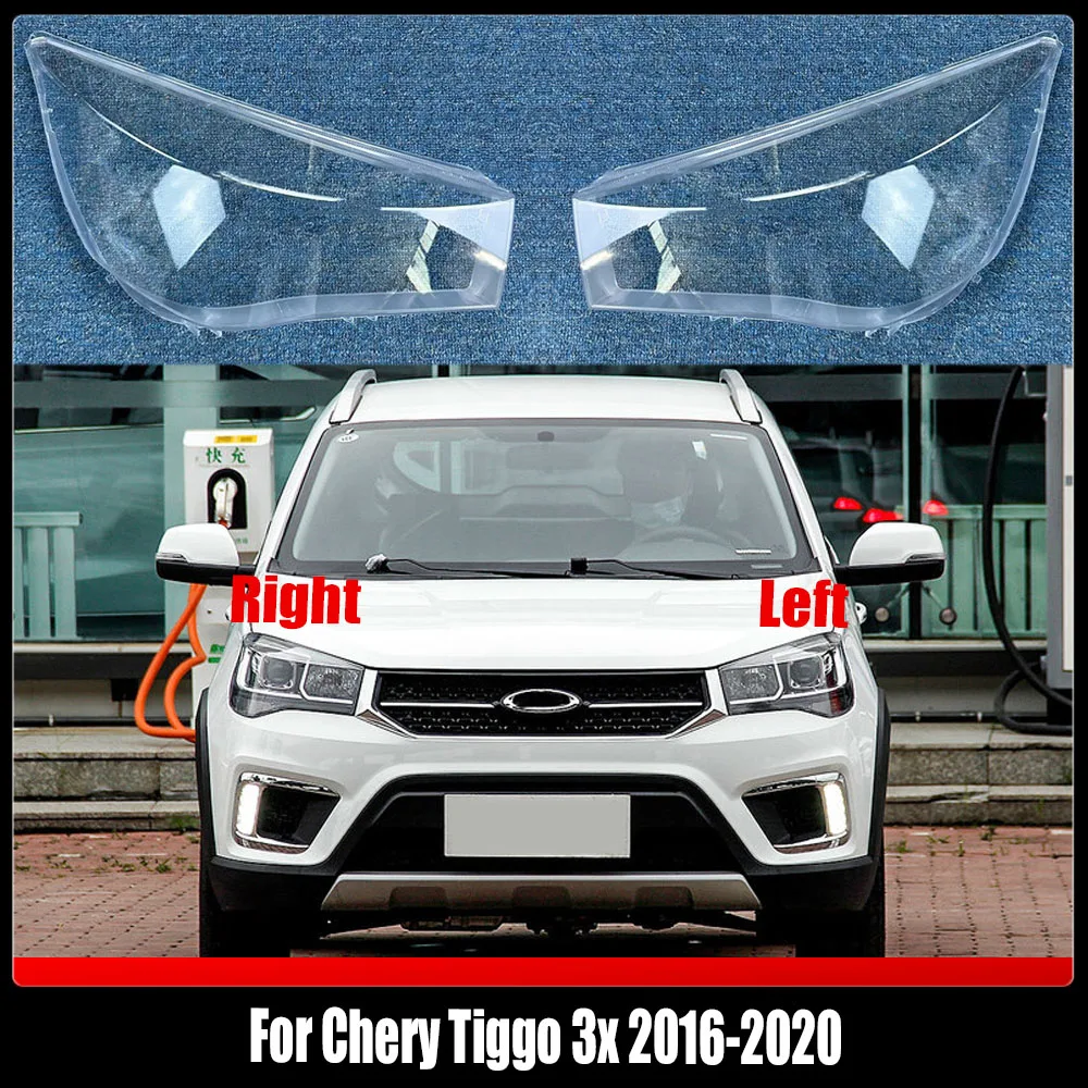 

Headlights Cover Transparent Headlamp Shell Lens Replace Original Lampshade Plexiglass For Chery Tiggo 3x 2016-2020