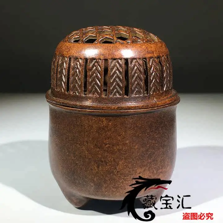 Old Tibetan Folk Collection Pure Copper Ware Daming Xuande Year Mark Genuine Cricket Jar Incense Burner Vintage Small Statue
