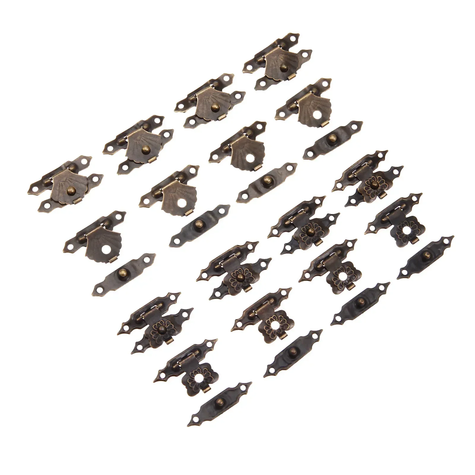 10 Pcs Antique Bronze Iron Jewelry Box Padlock Hasps Latch Clasp Lock Wooden Wine Gift Box Buckle Furniture Hardware 30*18mm