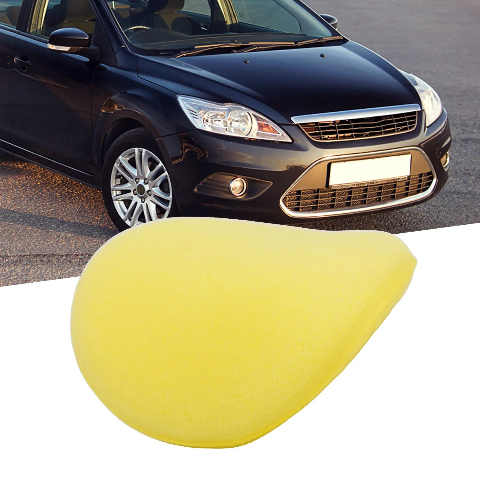 Car Wax Applicator Sponges - 100x6mm Yellow Foam Pads - alternate angle