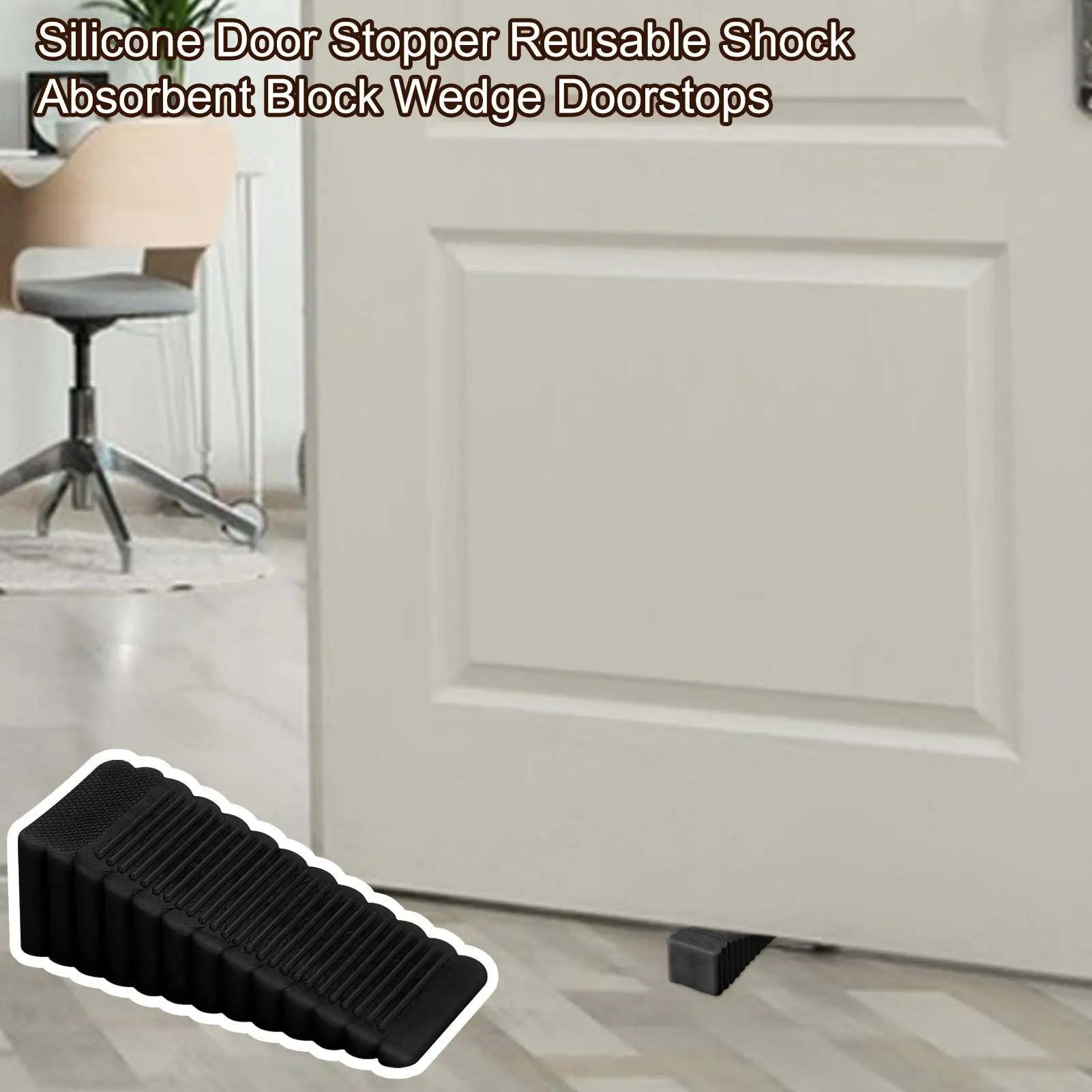 Safety Silicone Door Stop Stoppers Block Wedge Doorstops Door Stopper Home Office Door Rear Retainer Slip-Resistant Doorstops