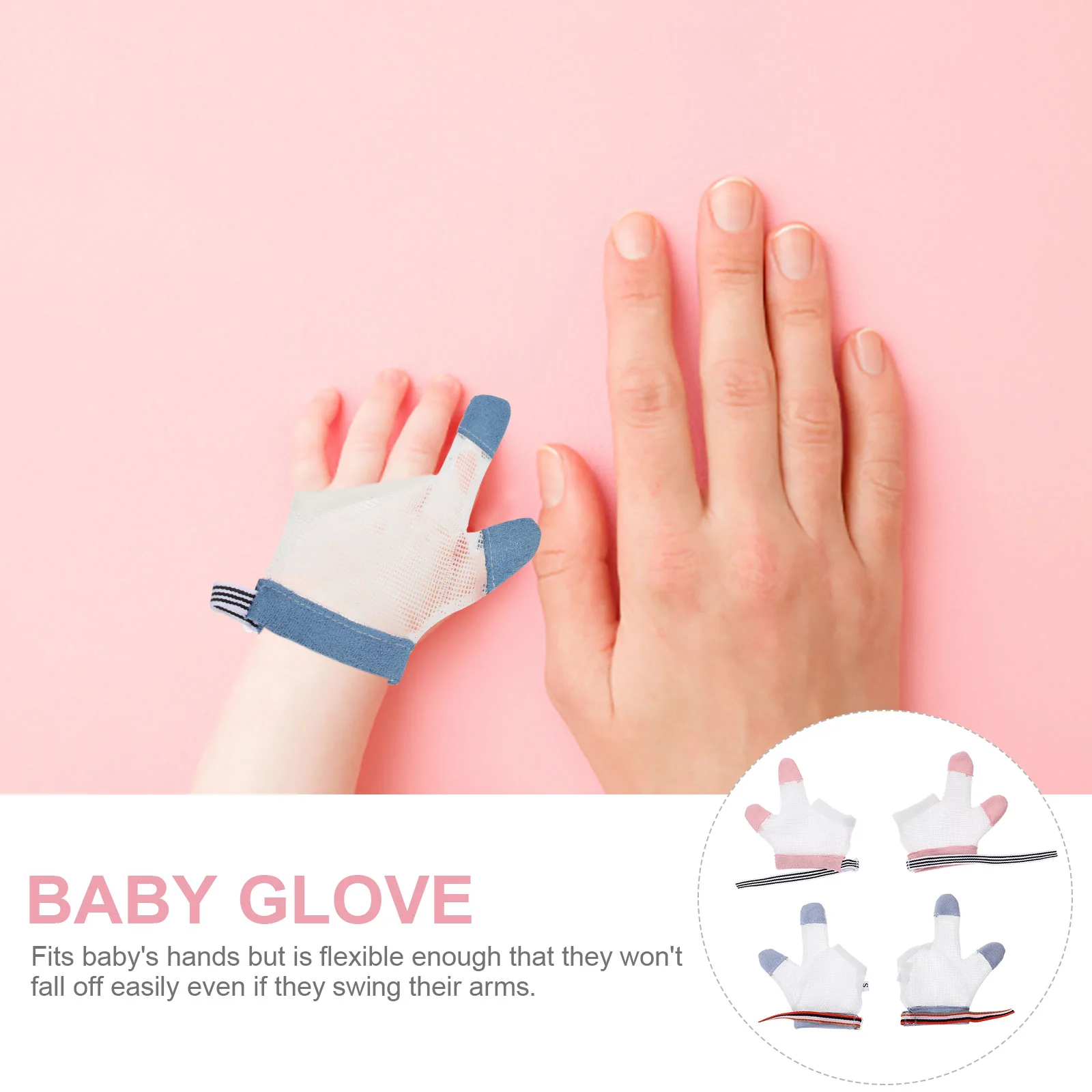 

2Pairs Finger Sucking Stop Gloves Baby Protective Anti Thumb Sucking Stopper Breathable Infant Finger Guard Nail Biting Stop