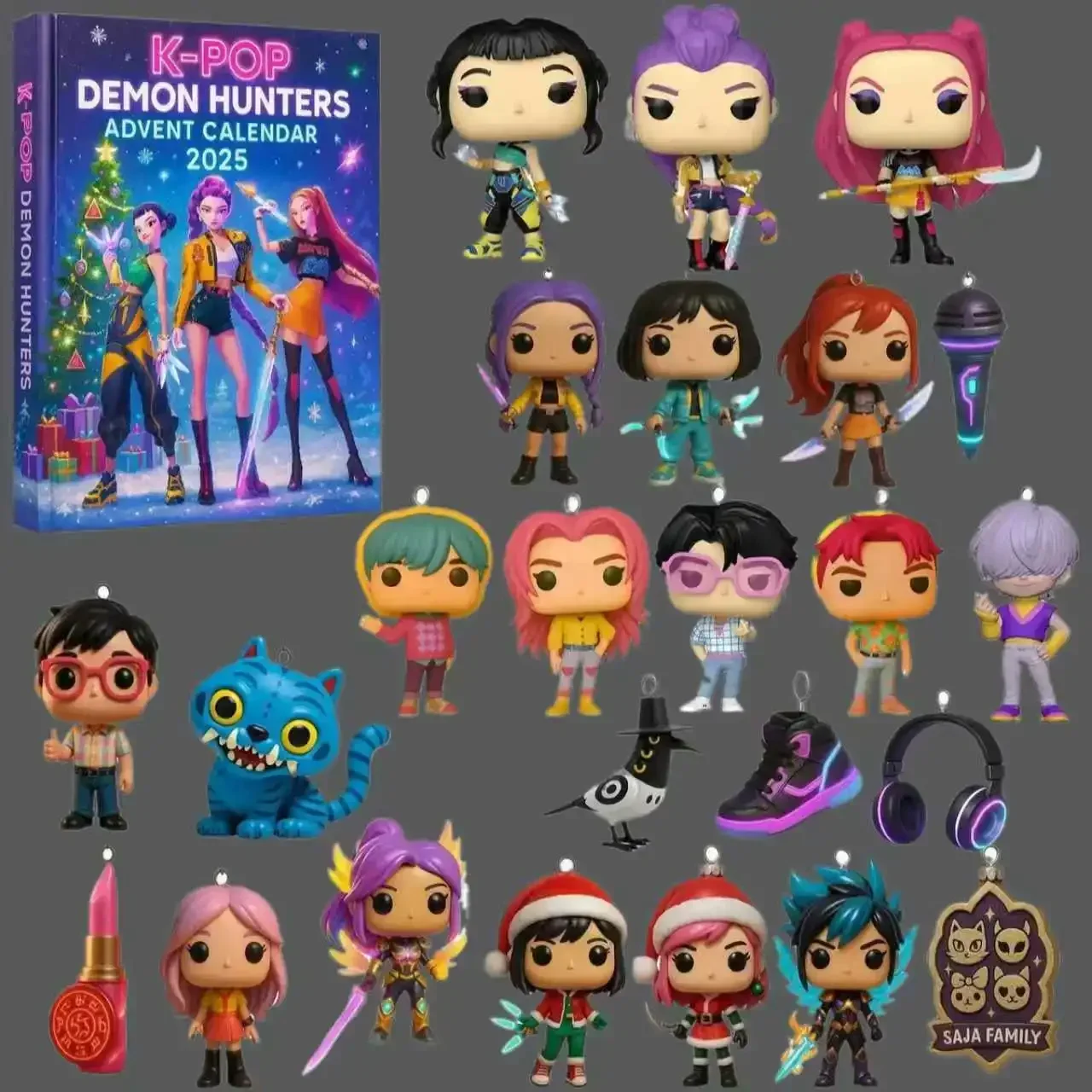 ٪ أكريليك شيطان هنتر شجرة عيد الميلاد زخرفة Kpop نمط مجيء صندوق أعمى لطيف القوطية عطلة ديكور للمراهقين والنساء هدية