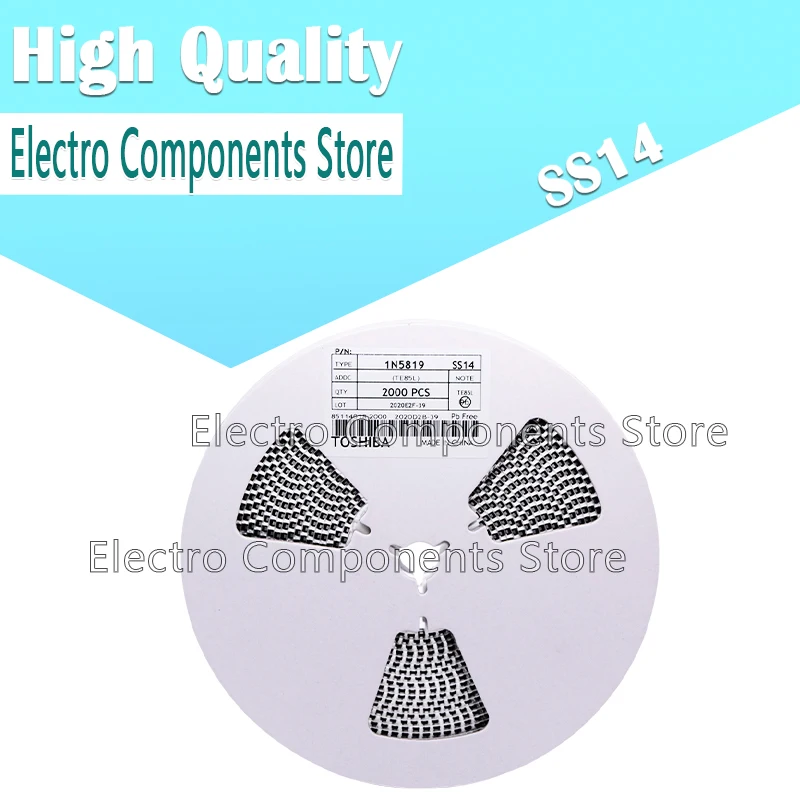 

2000PCS/Tape & Reel SS14 (Marking SS14) 40V SMA 1N5819 Schottky Rectifier Diodes SMD SURFACE MOUNT SCHOTTKY BARRIER RECTIFIER