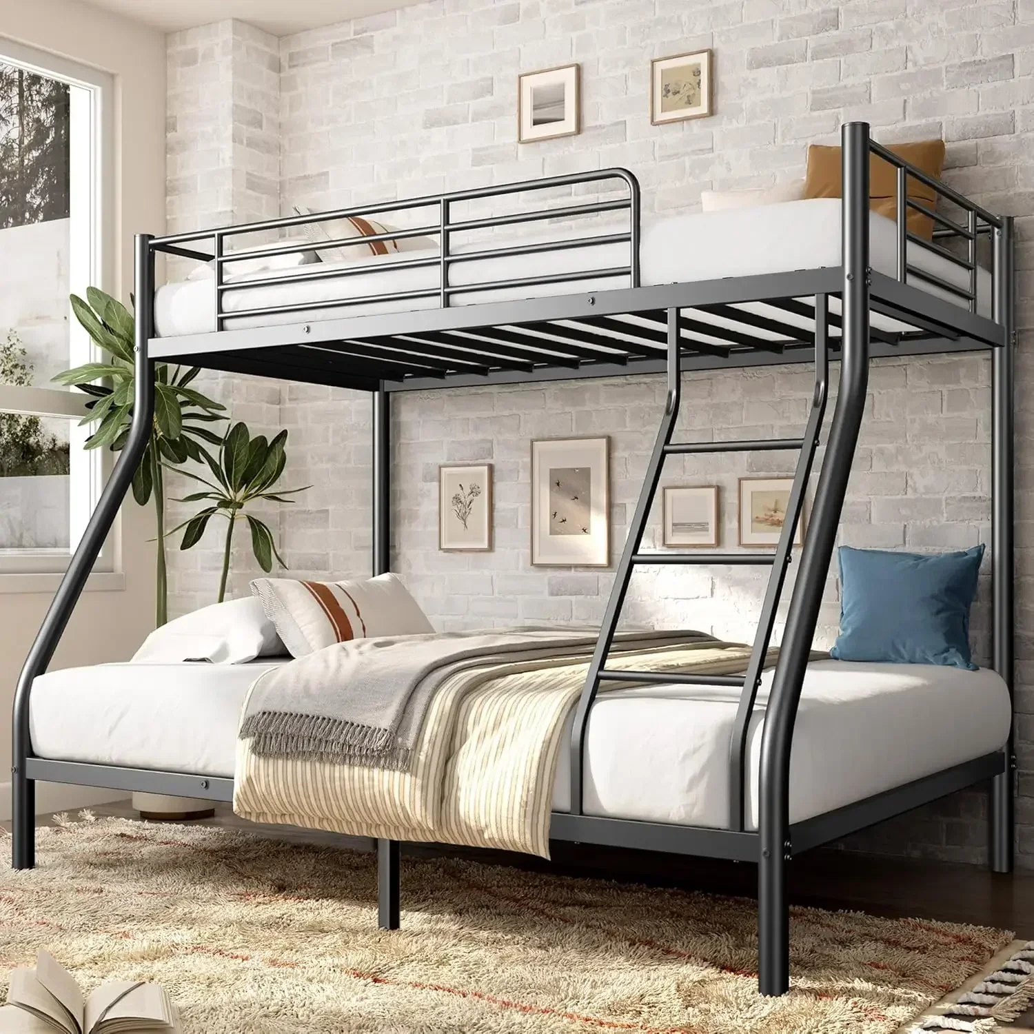 Activity priceTwin Over Full Metal Bunk Bed For Adults Teens With Stairs Ladder Guardrail No Box Spring Needed Dorm Bedroom Gues