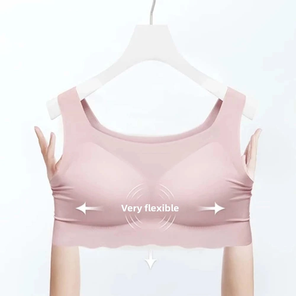 

Basic Solid Color Seamless Jelly Bra Support Underwear Underwear for Women Vest Slim Wireless Bra Female