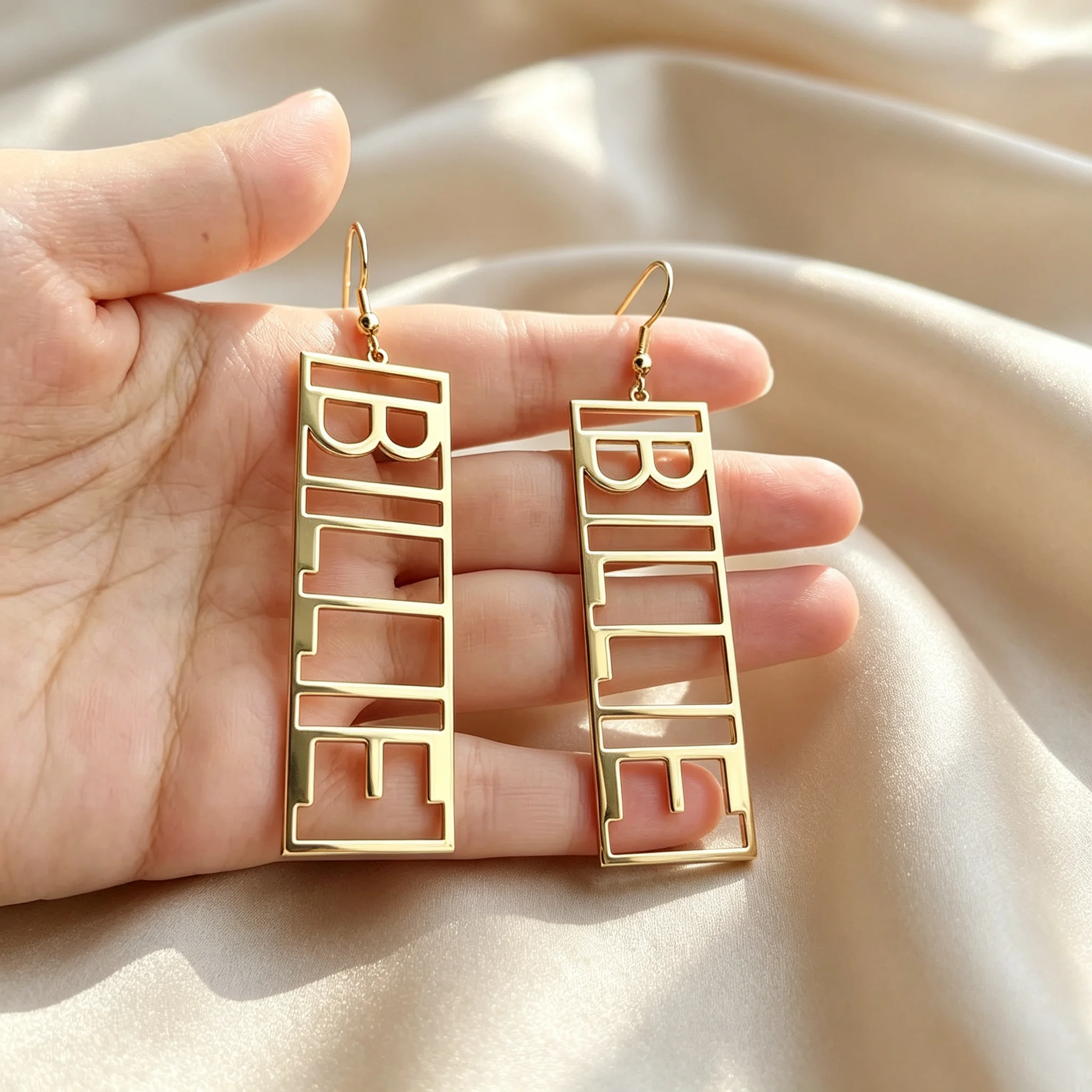 Customized Name Earrings Personality Earrings Minimalist Name Earrings Nameplate Earrings The Best Fashion Jewelry for Womens