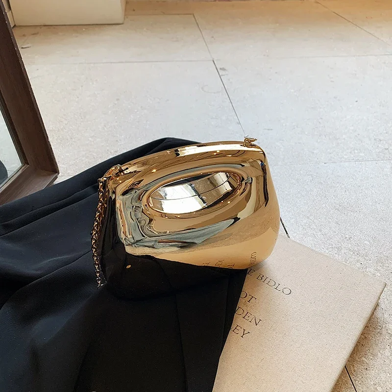 Half Moon Top Handle Evening Clutch Luxury Designer Handbags Women Shoulder Bags Chain Acrylic Bags Crossbody Sling Purse Wallet