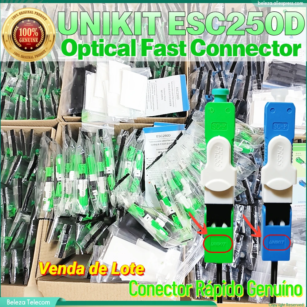 

50-500pcs 100% geniune UNIKIT ESC250D SC/APC SC/UPC Optic Fiber Quick Connector FTTH SC Single Mode Optic Fast Flange coupler