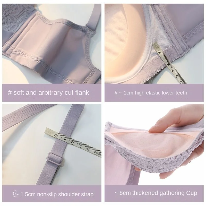 Super Gathering, Non Magnetic, Non Steel Ring, Small Chest Display, Large Bra, a Bra, Upper Support, 8cm Thick and Breathable