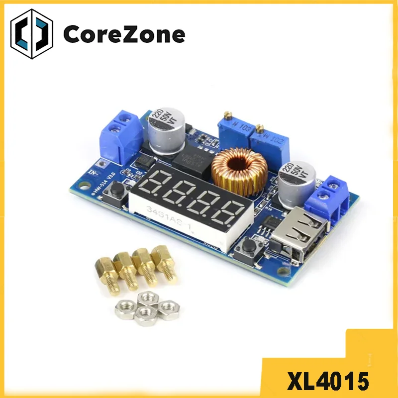 XL4015 75W DC-DC 5A Voltage Regulators Module Adjustable Buck Module With Voltmeter Display