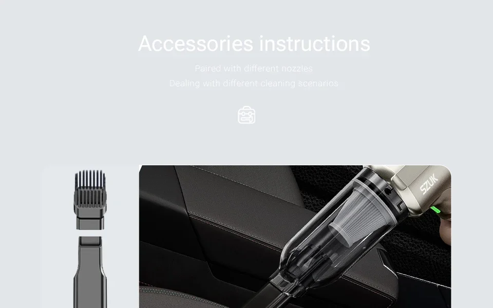 SZUK NEW C017MAX Car Vacuum Cleaner Wireless Mini Handheld Strong Suction Cleaning Machine Portable Vacuum Cleaner for Car Home