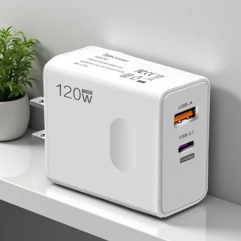 Xiaomi 120W Original Charger Fast Charge PD USB 2 In 1 Charger 2 Ports Fast Charging For Xiaomi Huawei iPhone Samsung EU US UK
