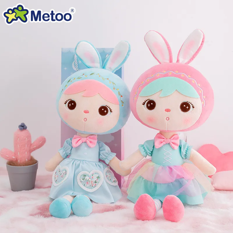 Metoo Original Keppel Bunny Rainbow Love Skirt Princess Plush Doll,53cm,For Kids Toys Baby Holiday Gift