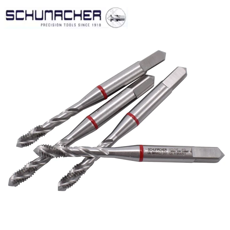 

German Original SCHUMACHER Red Ring JIS Standard Spiral Fluted Tap Pointed M2 M3 M4 M5 M6 M8 Machine Thread Taps For Deep-Hole