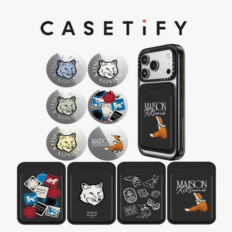 galaxy s25用 casetify MAISON KITSUNE CASETiFY Maison Kitsuné Series Magnetic Phone Holder Card Pack for