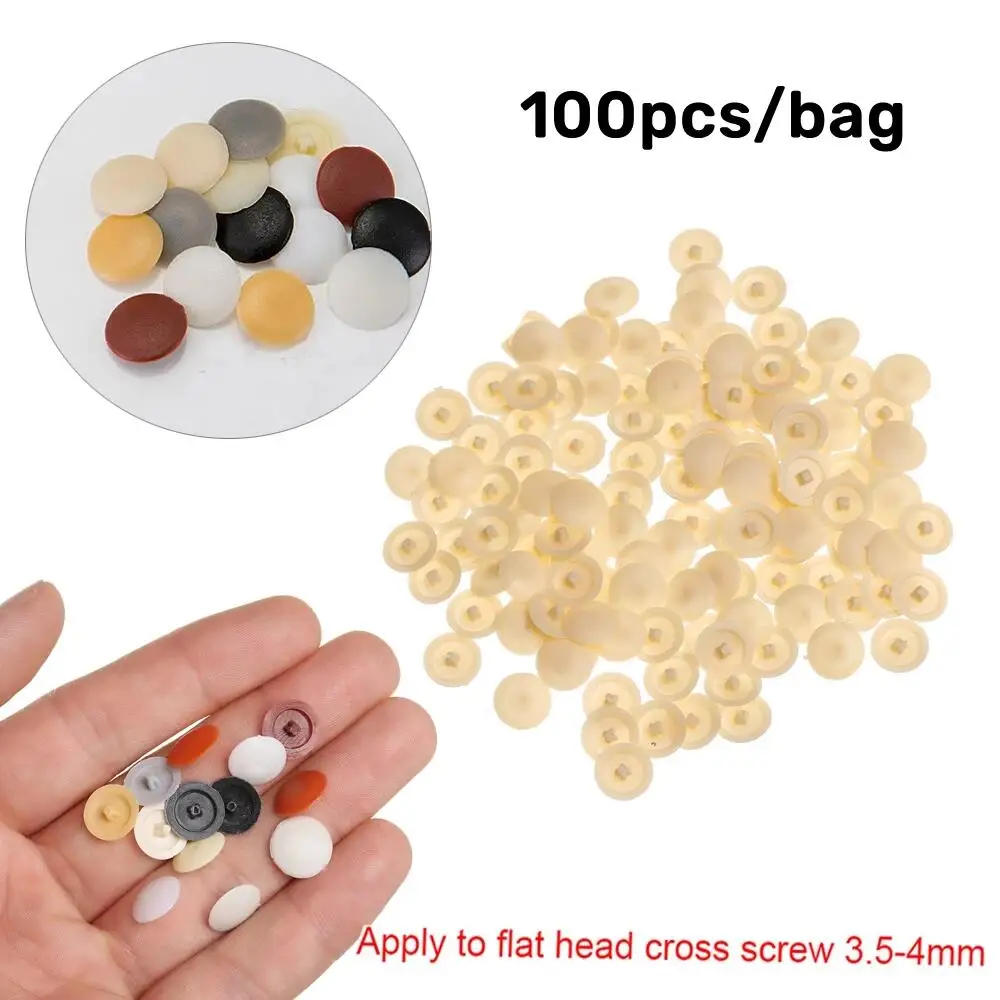 100pcs/bag Plastic Nuts Bolts Covers Exterior Protective Caps Practical Self-tapping Screws Decor Cover Furniture Hardware