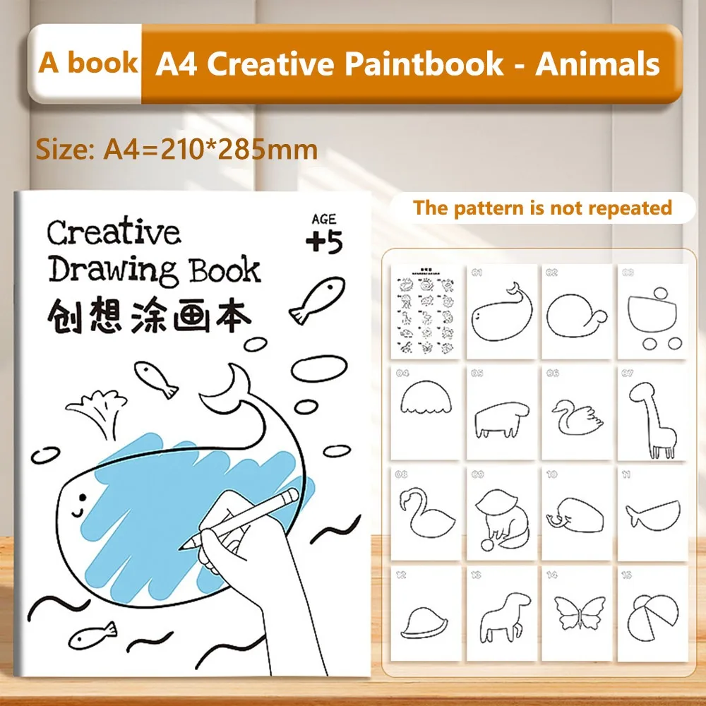 أنيمي رسم كتاب التلوين الإبداعي DIY أدوات التدريس اللوحة البسيطة الكتابة على الجدران كتب الكتب اللوحة