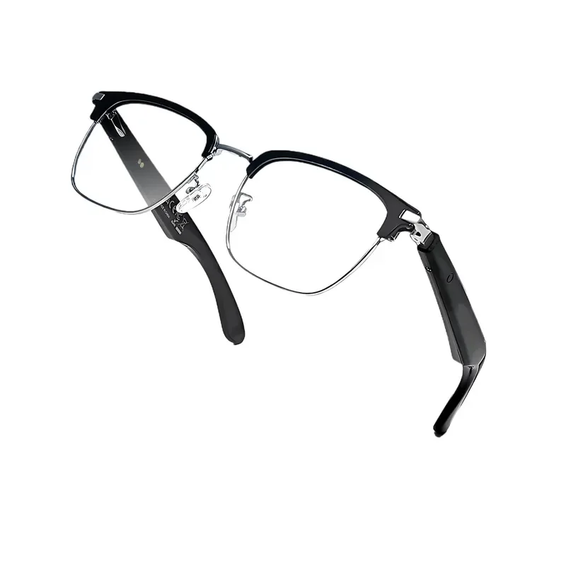 GT33 AI Smart Glasses Bluetooth Wireless Headset Metal Spring Hinge Auto Switch Music Call Handsfree Eyewear for Men Women