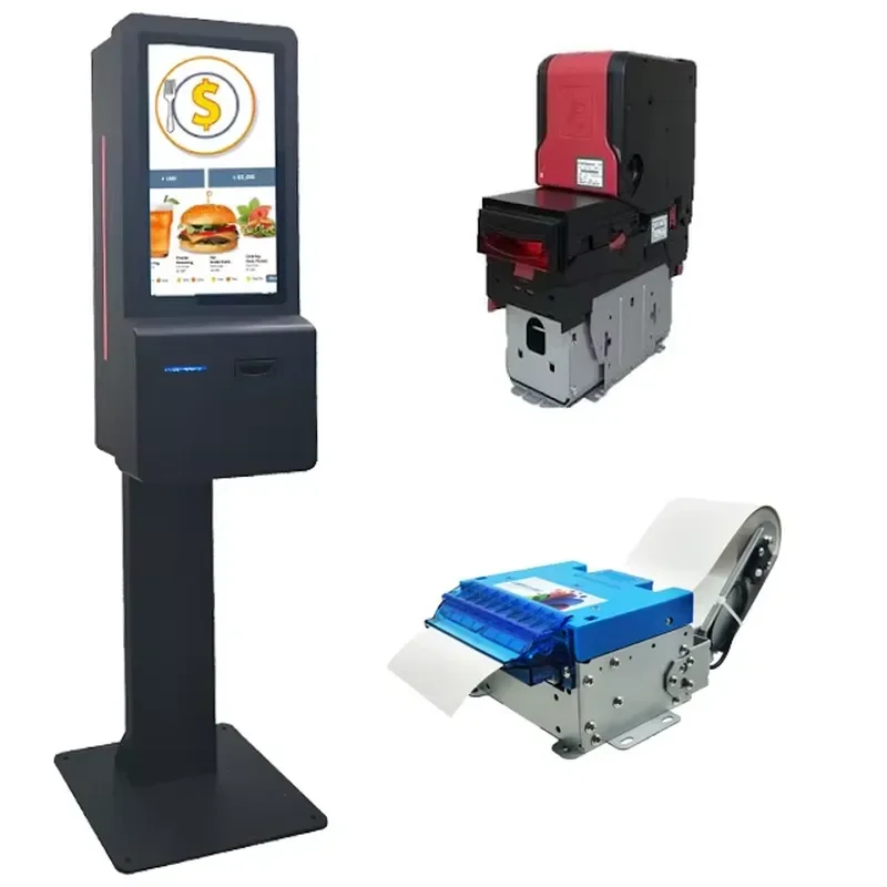 Custom Made Floorstanding Wall Hanging 24 Inch Self Service Ordering Kiosk in Black Color