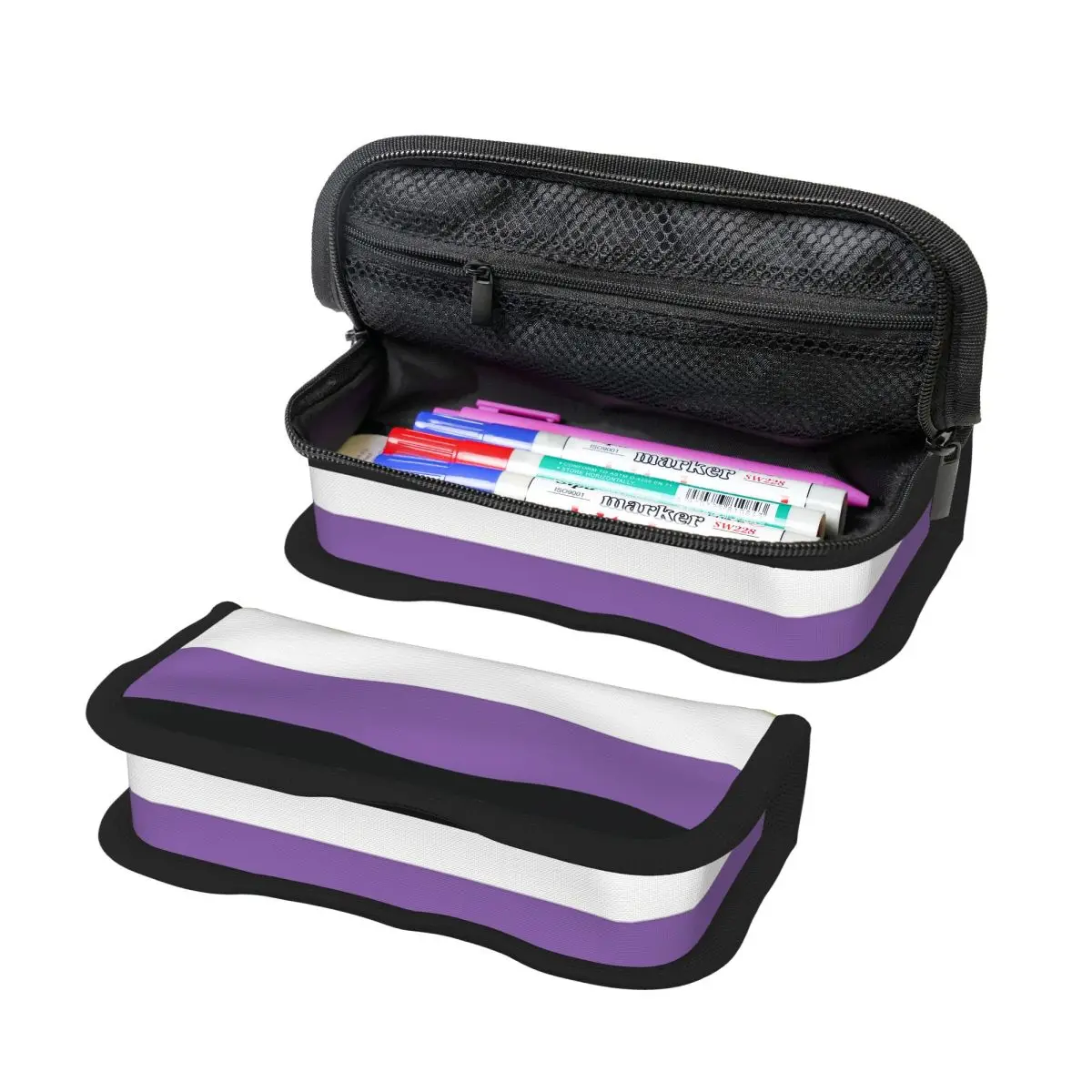 Non-Binary Pride Flag Pencil Case for Students Gifts Pen Box Pencil Bag Stationery Supplies Pen Holder Bag