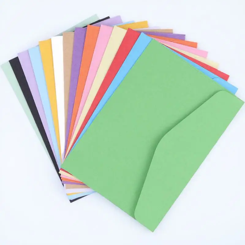 

100 Pcs Colored Envelopes Blank Photo Letter Mini Stationery Gift Card 8 Cm Solid Candy Colors