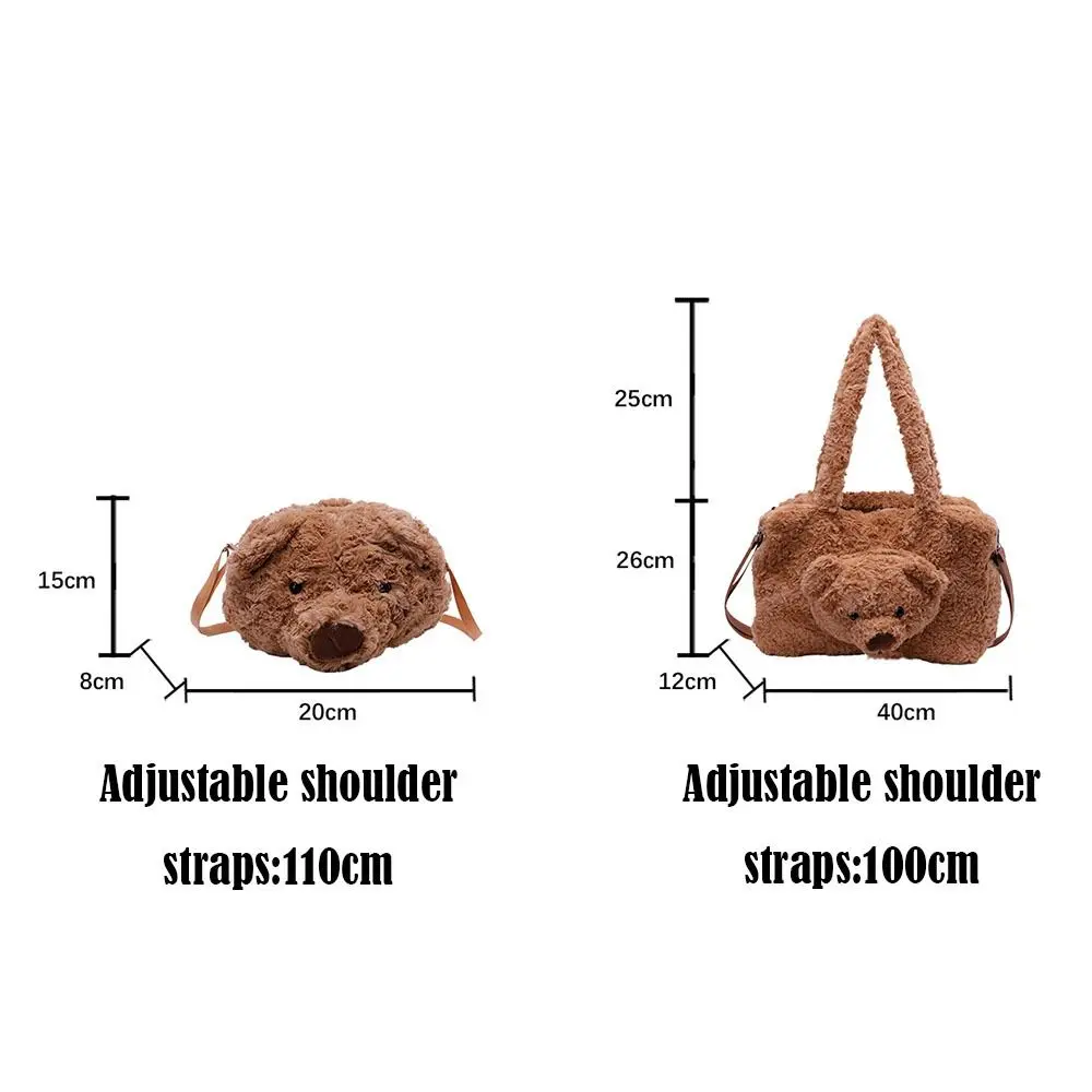 Gift Plush Bear Shoulder Bag Large Capacity Adjustable Bear Doll Handbag Small Bear Backpack Kids Girls