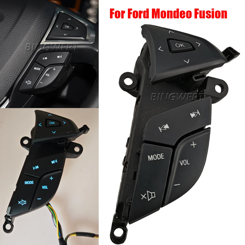 Multifunction Steering Wheel Audio Control Switch For Ford Mondeo Fusion 13-18 Volume Mode Button DG9T-9E740DBW/DG9T-9E740CDW