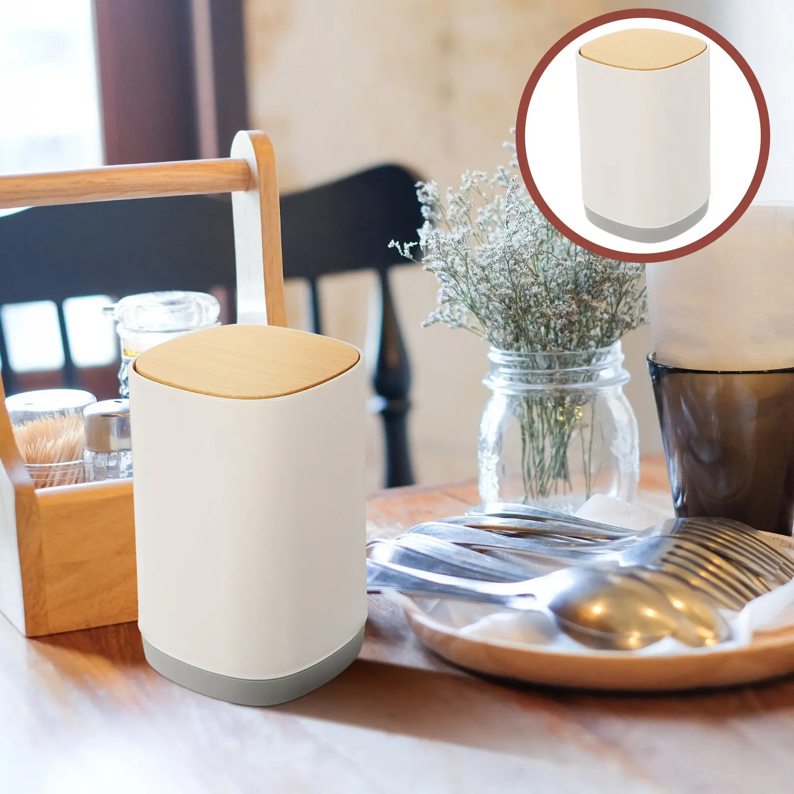 

Автоматический диспенсер для зубочисток с выдвижным механизмом, утолщенный матовый корпус, бамбуковая крышка, нажимной тип, для дома, кухни, офиса, отеля