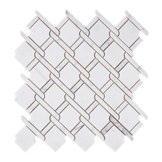 

Irregular Carrara White Marble Mosaic Tiles Art Decorative Stone for Luxury Villas Pool Patio Bathroom Decor
