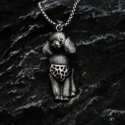 European and American Style Hip-hop Retro Pet Poodle Fashionable and Personalized Men's Pendant Necklace Jewelry