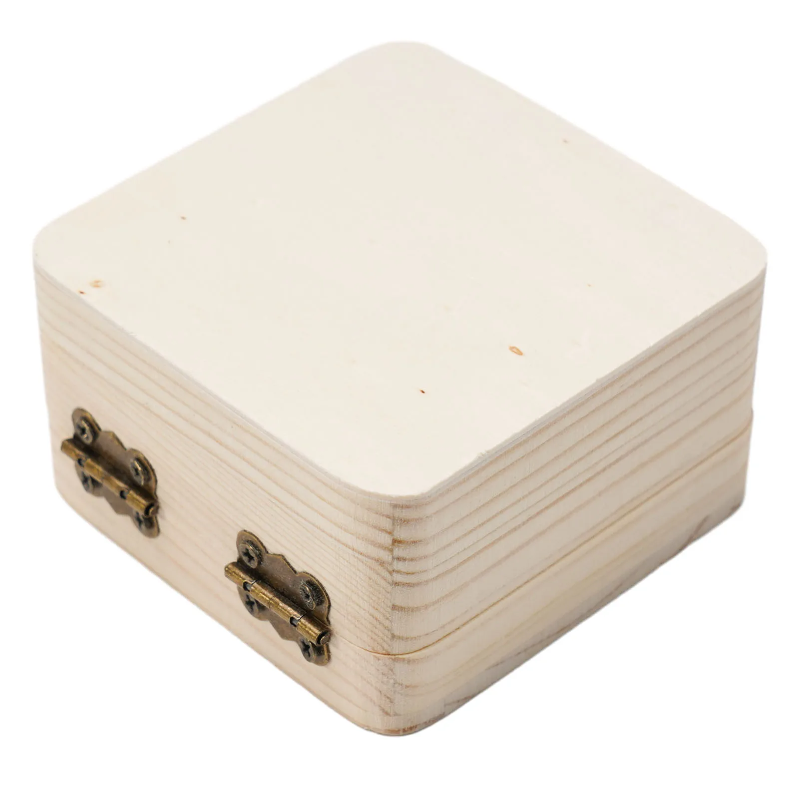 Retro Wooden Storage Box Plain Wood Packing Box With Lid Multifunction 8x8x4.5cm For Jewellery Sundries Trinkets Storage Box