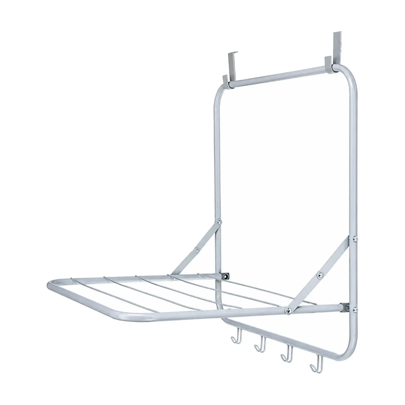 Foldable over-Door Drying Rack with Hooks No-Drill over-Door Drying and Hanging Rack Space-Saving Compact for Bathroom, Bedroom